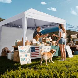 10x10 Pop Up Canopy Tent with Sidewalls, One-Push Instant Setup 4 Removable Sidewalls, UPF 50+ Fabric, Carry Bag Included for Parties, Market, Camping