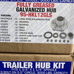 New Trailer parts :  5-lug And 6-lug Hub Kits, 2500lb Jacks    