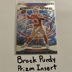 Brock Purdy San Francisco 49ers All-Pro QB Prizm Short Print Insert Card.