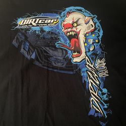 Dirt Track Racing T-Shirt With A Wild Looking Clown On It