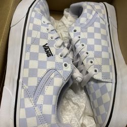  Vans Women Size 7.5 / men 5.5 Checker Board Light Blue 