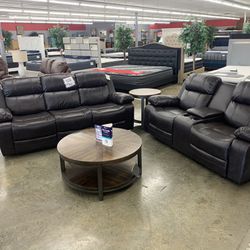 Top Grain Leather Reclining Sofa And Love On Sale Now!!