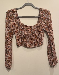 Floral Puff Sleeve Crop Top