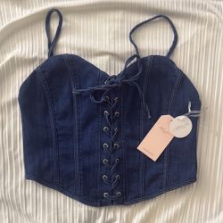 Blashe Los Angeles Denim Bustier Woman Top Size L
