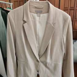 H&M Women's Blazer Light Tan / Beige Size XL NWT One Button - $25