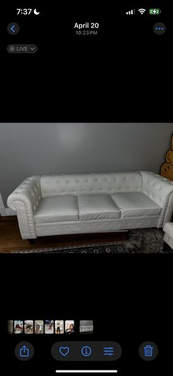 White Couch Vegan Leather