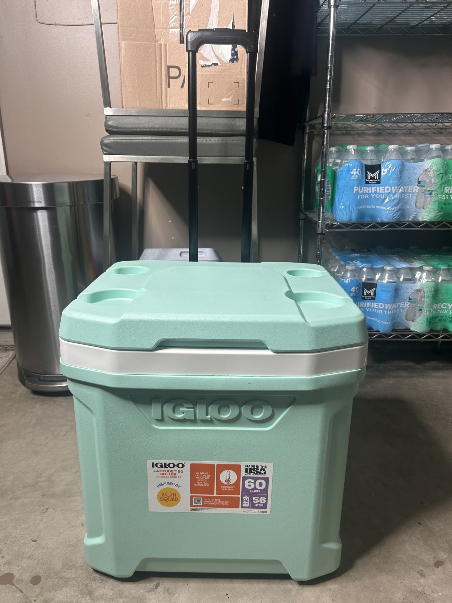 Igloo Latitude 60qt. Rolling Cooler, NEW, With Cup Holders, Hard Sides