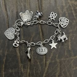 James Avery Bracelet With 10 Charms (Several Retired)