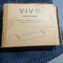 VIVO Black Extra Sturdy Under Desk Keyboard Tray with Swinging Height Adjustment, model MOUNT-KB08S