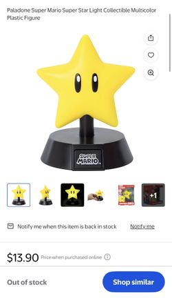 Paladone Super Mario Super Star Light Collectible Multicolor Plastic Figure