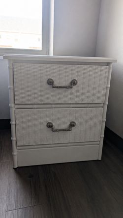 White whicker nightstand