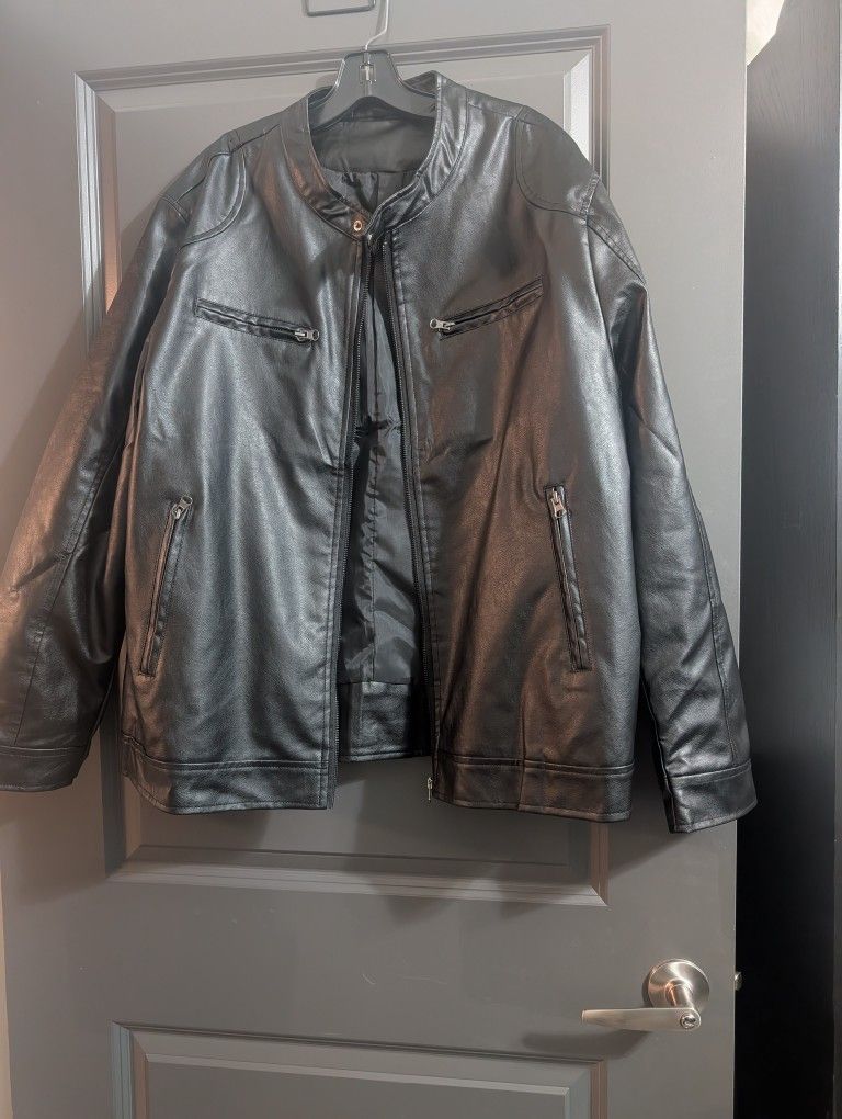 New Men's Faux Leather Jacket XL