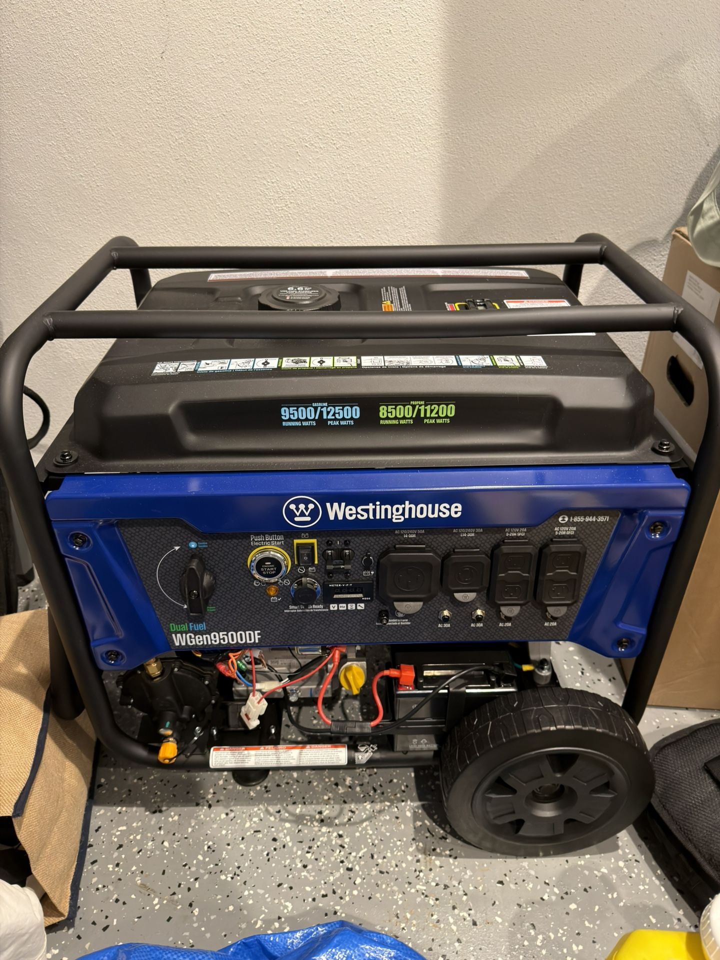 Brand New Westinghouse WGen9500DF Dual Fuel Generator – Never Used