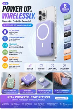 10000mAh Wireless MagSafe Portable Charger