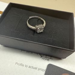 1 CT Square Halo Moissanite Ring