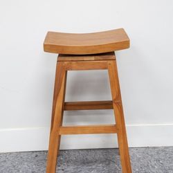Brown Wooden Rotating - Seat Stool TOP  swivels