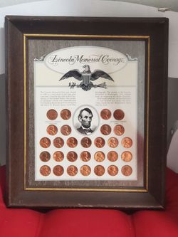 Framed Lincoln Memorial Coinage display piece