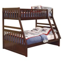Kory Cherry Twin Over Full Wood Bunk Bed