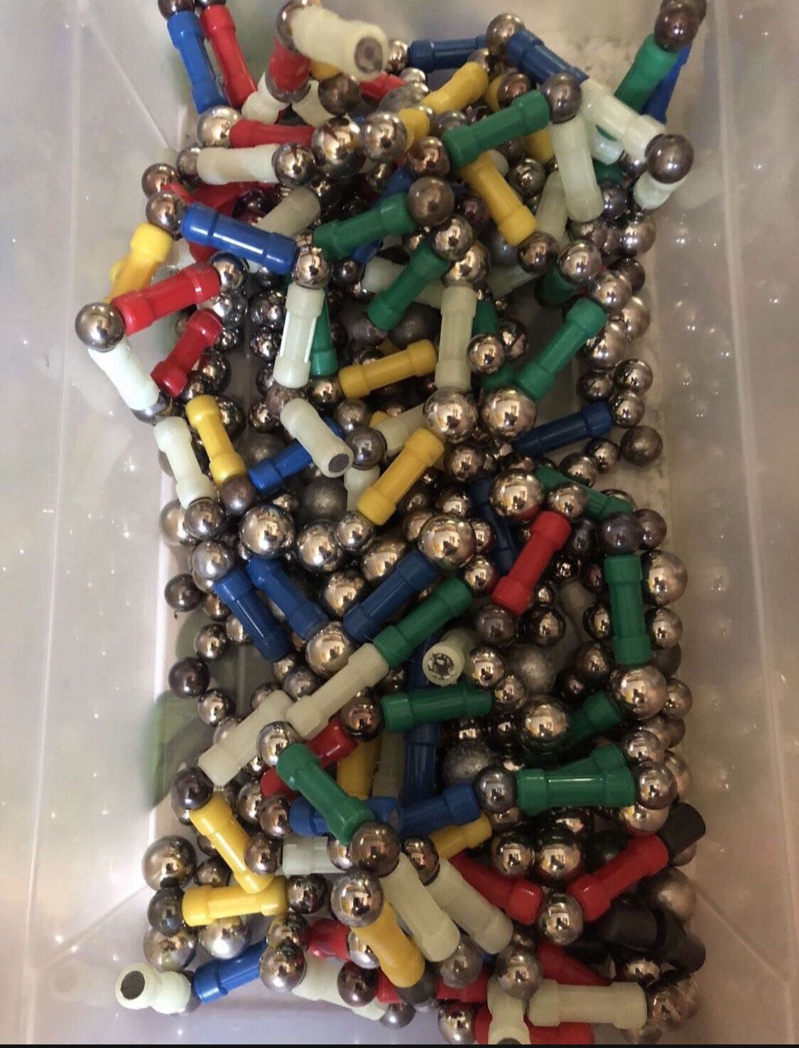 Large Lot Of Magnetic, Glow In The Dark Building Sticks And Marbles!