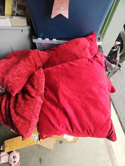 Red couch pillow