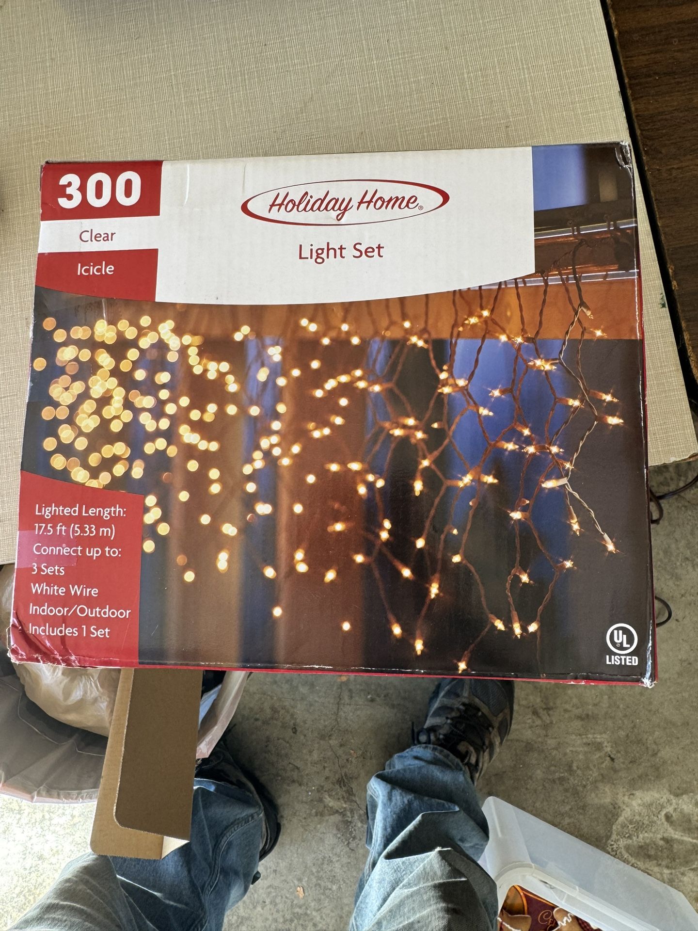 Clear 300ct Icicle Light Se New