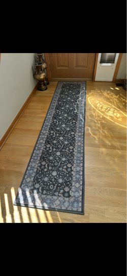 Dark Floral Runner Rug