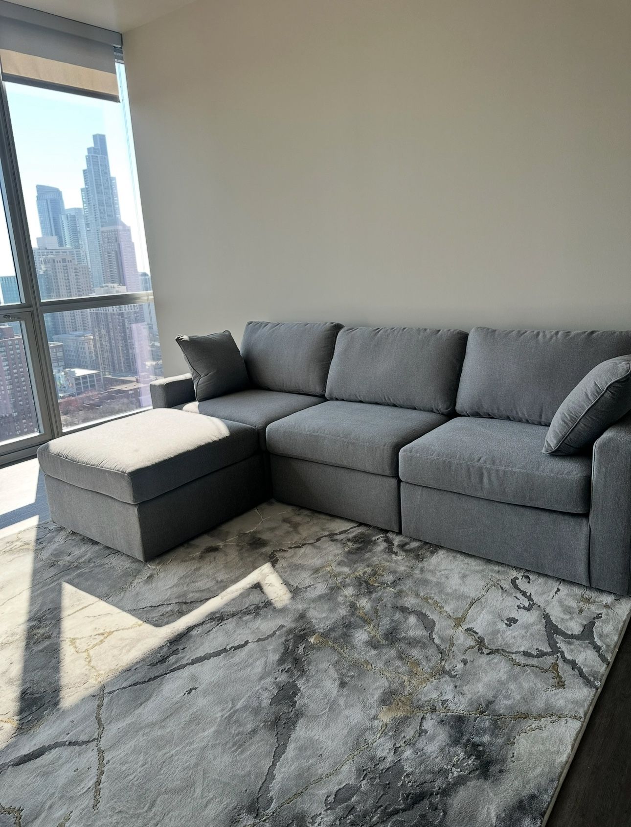 Ashley Furniture Modular Sofa + Accent Ottoman