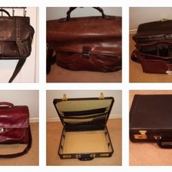 MEN'S LEATHER BRIEF CASES GREAT CONDITION 