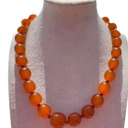 Amber Antique Genuine Baltic Egg Yolk Butterscotch Necklace Barrel Vintage Victo