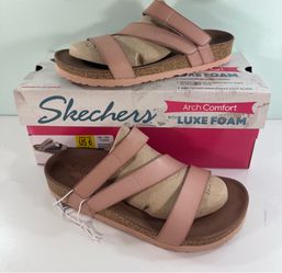 NEW Skechers Women's Arch Comfort Sandals with Luxe Foam Pink