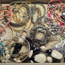 Lot #12 Wearable And Craft Jewelry Mixed Pieces 