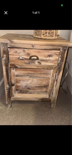 Rustic Wood Nightstand / Side Table – Farmhouse Style