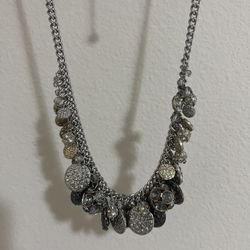 18” Silver Statement Geometric Bib Necklace (the Loft)