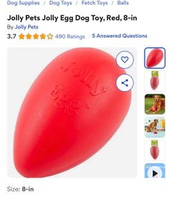 jolly egg red dog toy herding ball