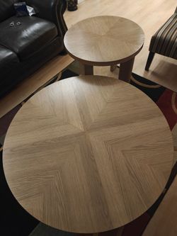Round cocktail table and side table