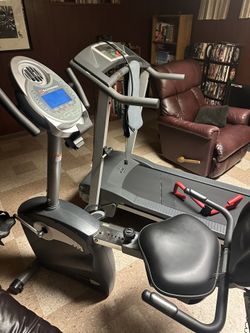 schwinn exercise bike and golds gym treadmill