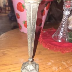 Old Metal Cadel Stick Or Vase 