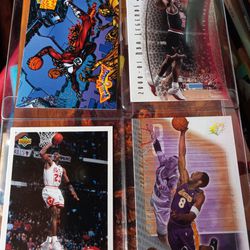 3 Michael Jordan & 1 Kobe Braynt Basketball Cards