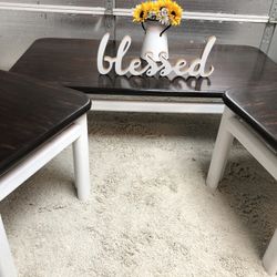 Beautiful Large Farmhouse Style Coffee Table Set 