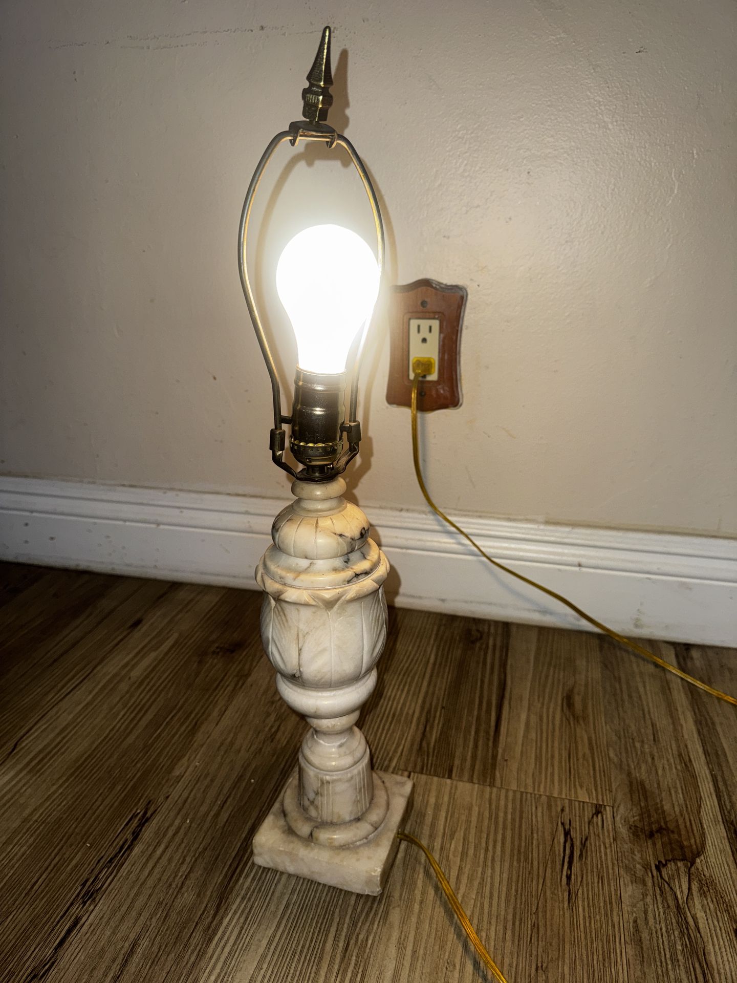 Vintage Marble Lamp – Brass Table Lamp – 22” – Works – $25