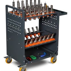 Grey Classic 40 Taper CNC Tool Holder Transfer Cart, 