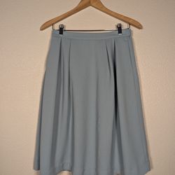 Uniqlo Turquoise Light Blue Midi A-Line Pleated Skirt
