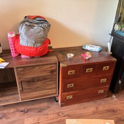Two Authentic Indian Bamboo Cabinet Of Drawers