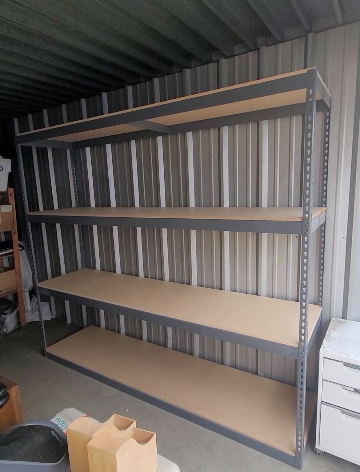Boltless Warehouse Shelving 96 in W x 24 in D Industrial Steel 4 Tier Shleving Similar to Uline Stronger Than Homedepot And Lowes Delivery Available