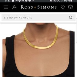 18k Gold Over SILVER THICK HERRINGBONE 