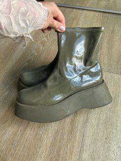 Circus NY by SamEdelman y2k Garland DarkMoss punkgoth Green PatentPlatformBoots