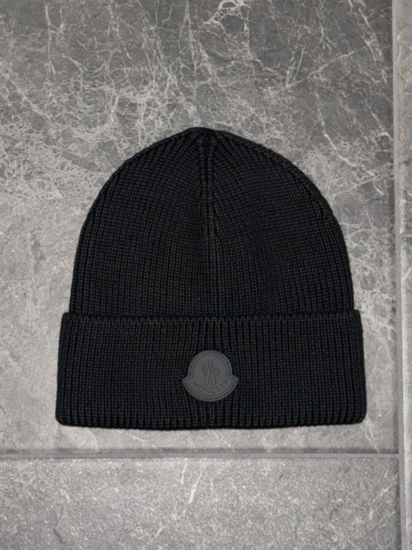 Black Moncler Beanie Tonal