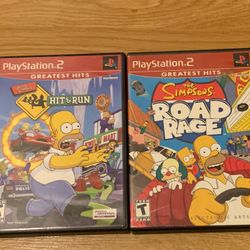 PS2 Simpsons Hit & Run & Road Rage 