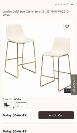 [Like-New] Bed Bath & Beyond Landon Gold Stool Set of 2