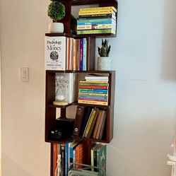 Custom Birch Wood Architectural Bookshelf on Locking Casters